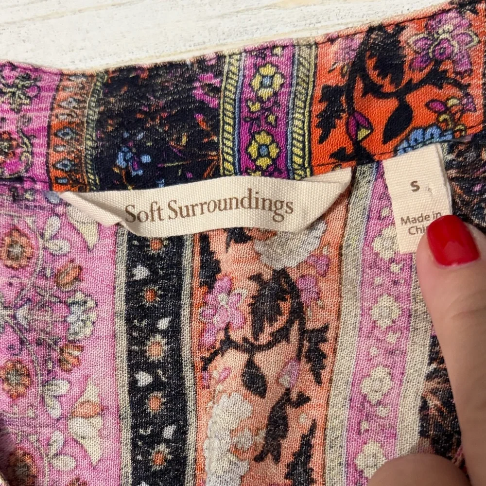 Soft Surroundings Esperanza Floral Print Maxi Dress Size Small - Picture 10 of 13